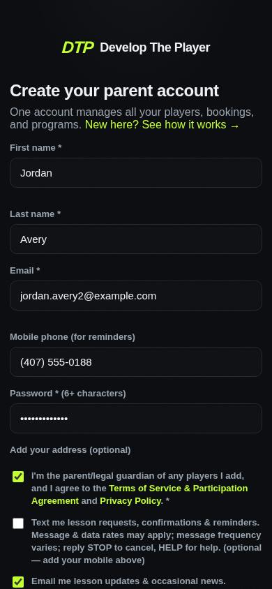Step 5: Tick the Terms box