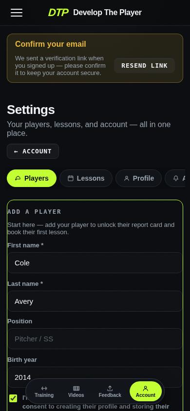 Step 9: Enter your child's details