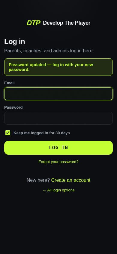 Step 18: Set a new password and log in
